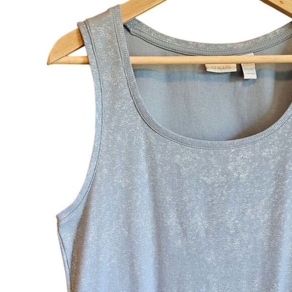 NEW! Chico's Shimmer Tank Top Light Blue Women's Size 3 (XLarge) - Picture 3 of 5